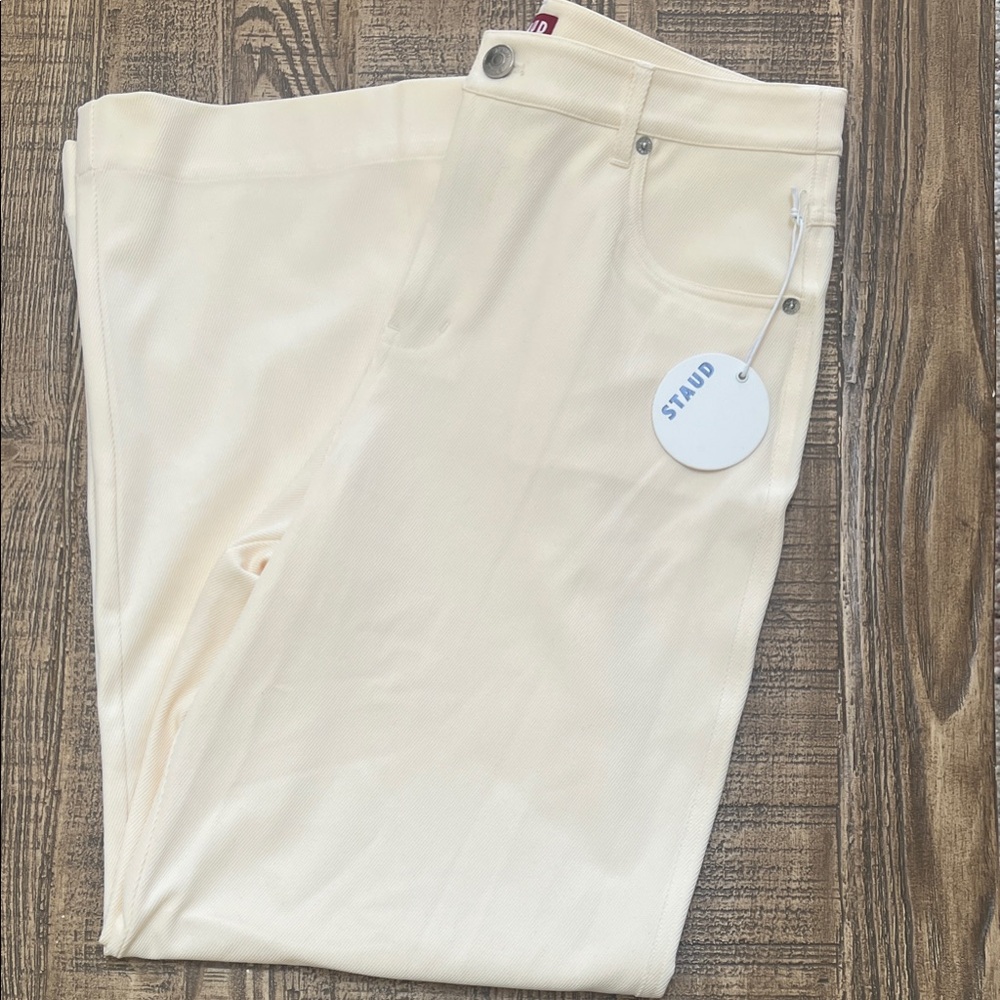 STAUD Grayson Pant - Ecru size 8